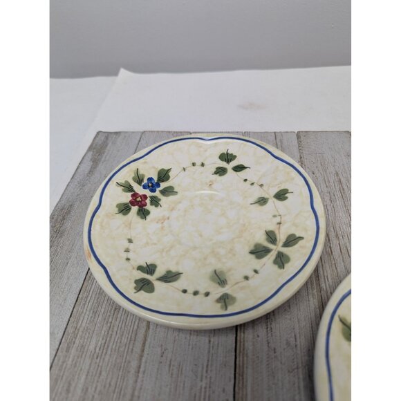 LongChamps France Nemours Set of 3 Saucers Plates Vintage 6 1/2” Hand Painted - Picture 4 of 8